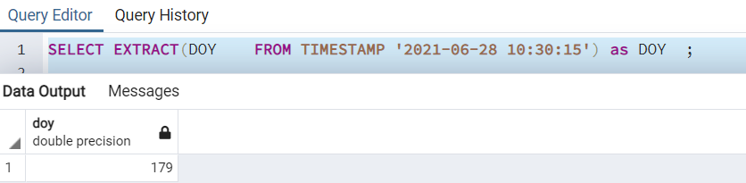 SELECT extract double precision