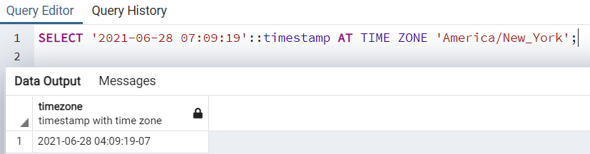 Query editor history
